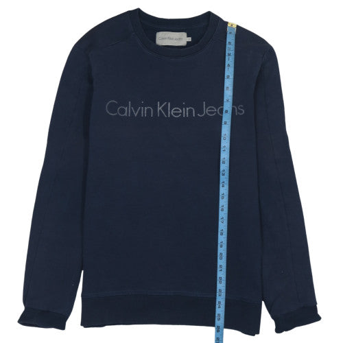 Mens UK Size M Calvin Klein Jeans Blue Pullover Sweatshirt