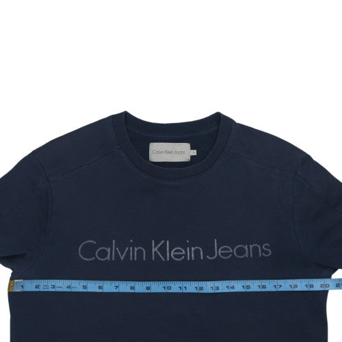 Mens UK Size M Calvin Klein Jeans Blue Pullover Sweatshirt
