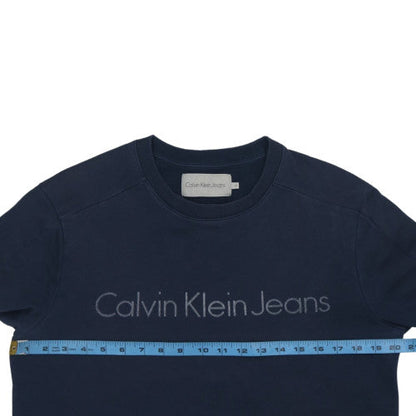 Mens UK Size M Calvin Klein Jeans Blue Pullover Sweatshirt