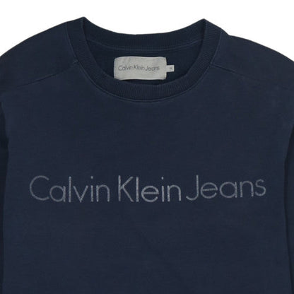 Mens UK Size M Calvin Klein Jeans Blue Pullover Sweatshirt