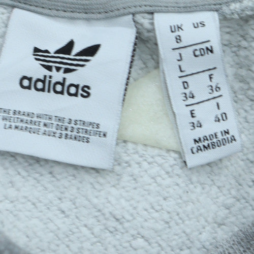 Womens UK Size 8 adidas Grey Pullover Sweatshirt