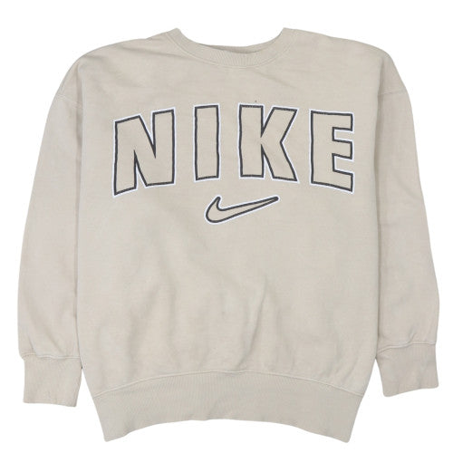 Womens UK Size L Nike Beige Pullover Sweatshirt