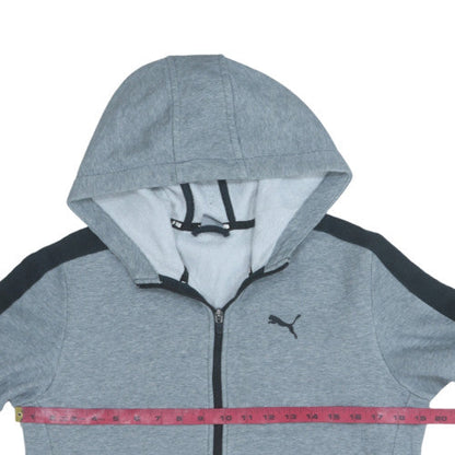 Puma Boys Grey Full Zip Hoodie Size 16 Years Cotton Blend Sportswear