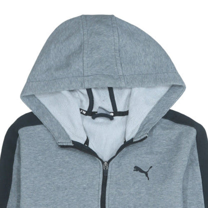Puma Boys Grey Full Zip Hoodie Size 16 Years Cotton Blend Sportswear