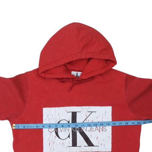 Mens UK Size M Calvin Klein Jeans Red Pullover Hoodie