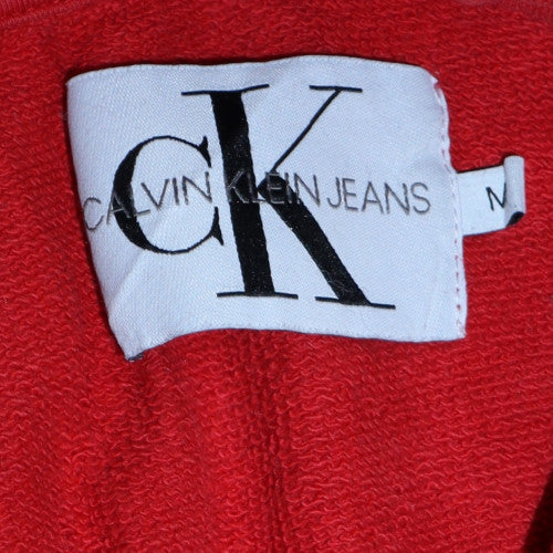 Mens UK Size M Calvin Klein Jeans Red Pullover Hoodie