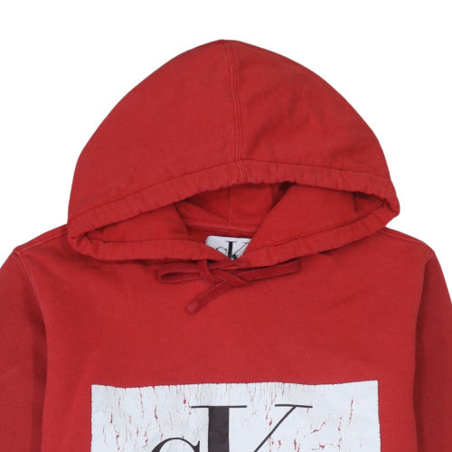 Mens UK Size M Calvin Klein Jeans Red Pullover Hoodie