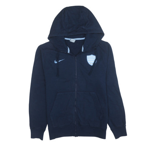 Mens UK Size S Nike Blue Full Zip Hoodie