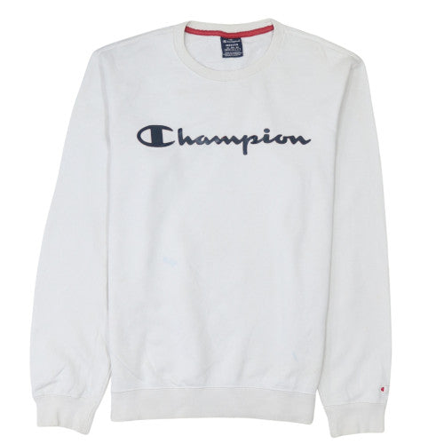 Mens UK Size M Champion White Pullover Sweatshirt