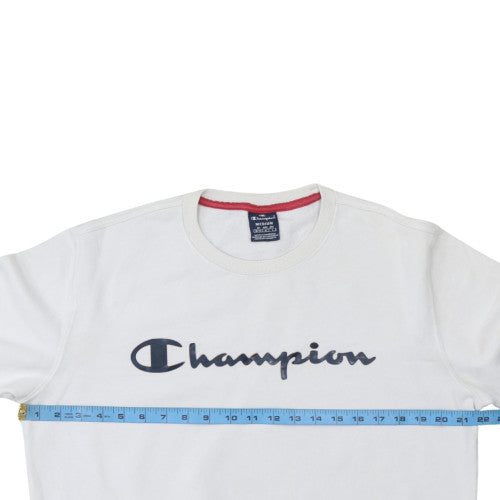 Mens UK Size M Champion White Pullover Sweatshirt