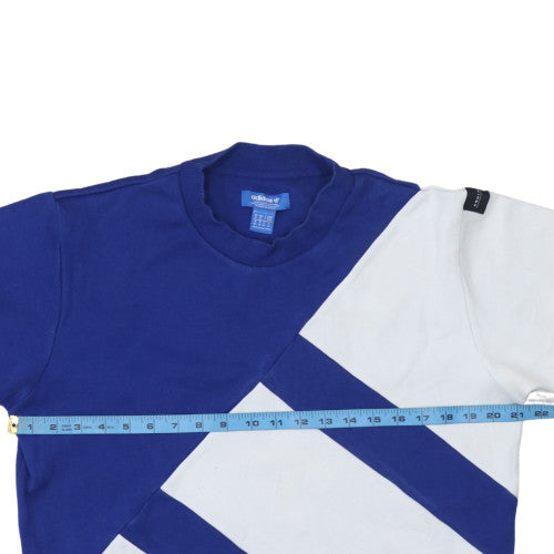 Adidas Men's Blue & White Colourblock Short Sleeve Sports T-Shirt Size M