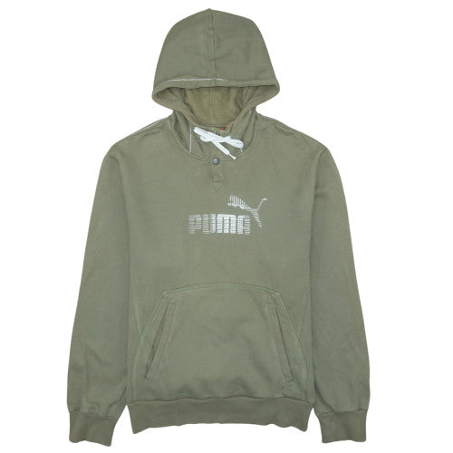 Mens UK Size XL PUMA Green Henley Hoodie
