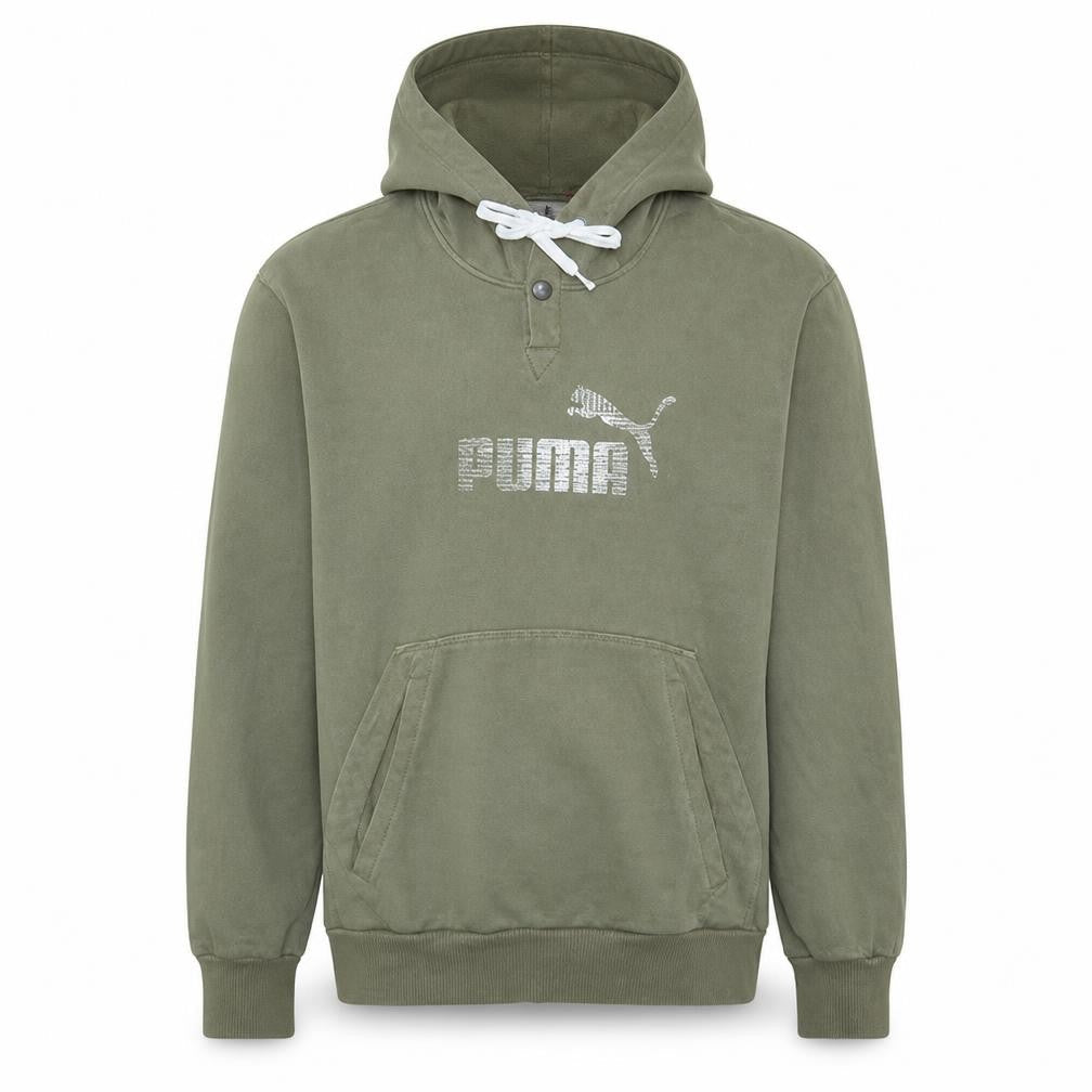 Mens UK Size XL PUMA Green Henley Hoodie