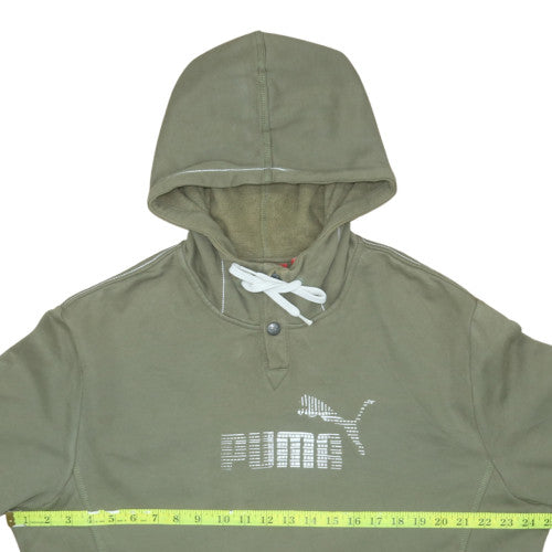 Mens UK Size XL PUMA Green Henley Hoodie