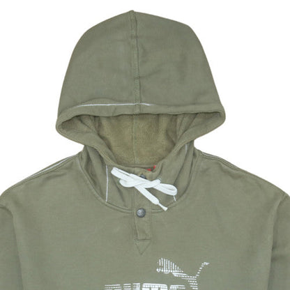 Mens UK Size XL PUMA Green Henley Hoodie