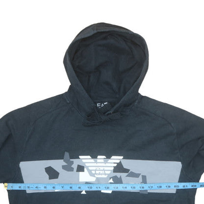 Mens UK Size L Emporio Armani Black Pullover Hoodie