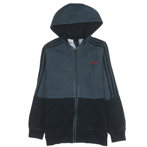 Boys UK Size 9-10 Years adidas Grey Full Zip Hoodie