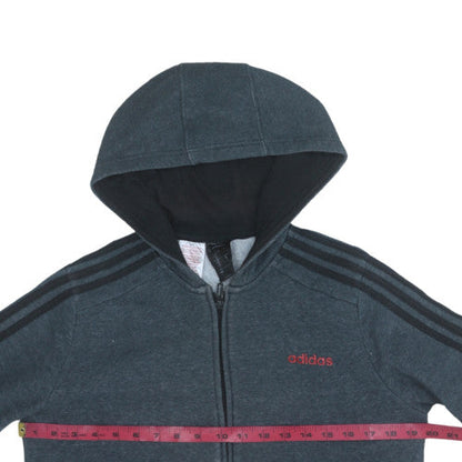 Boys UK Size 9-10 Years adidas Grey Full Zip Hoodie
