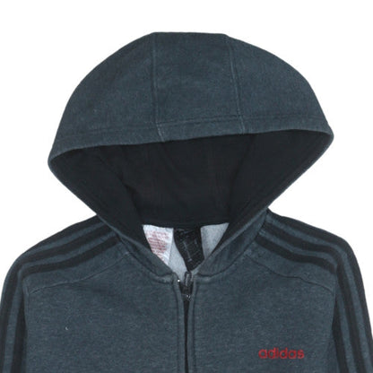 Boys UK Size 9-10 Years adidas Grey Full Zip Hoodie