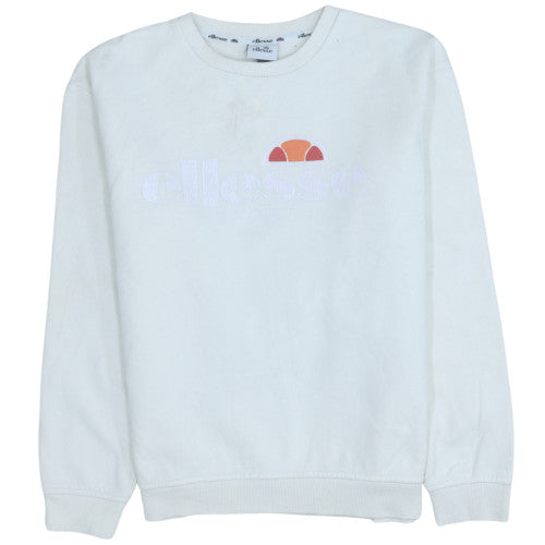 Womens UK Size 12 ellesse White Pullover Sweatshirt