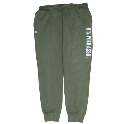 U.S. Polo Assn. Men Green Jogger Fleece Trousers XL Regular Fit