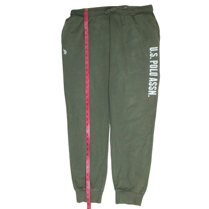U.S. Polo Assn. Men Green Jogger Fleece Trousers XL Regular Fit