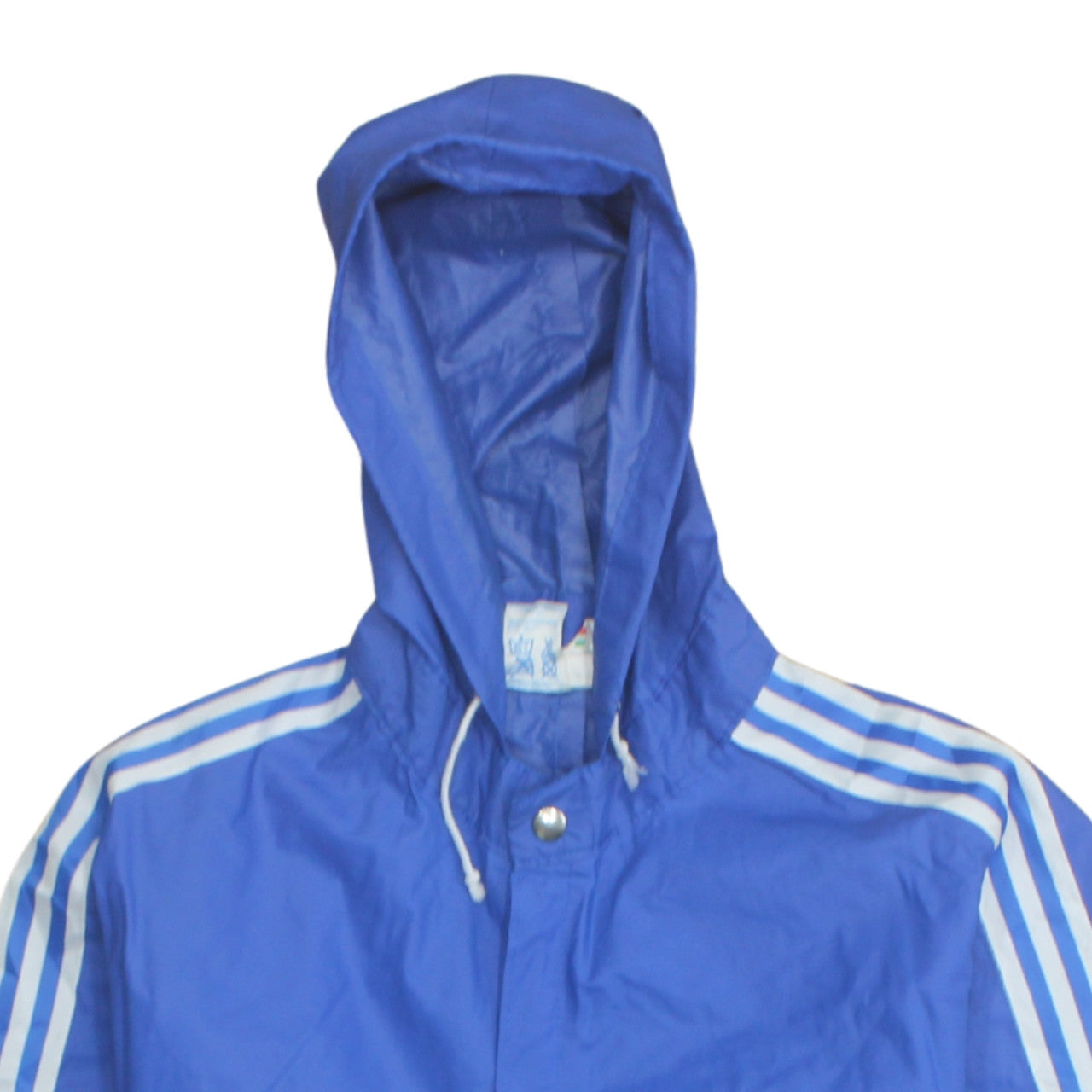Adidas Men's Blue Vintage Windbreaker Jacket S Hooded Nylon
