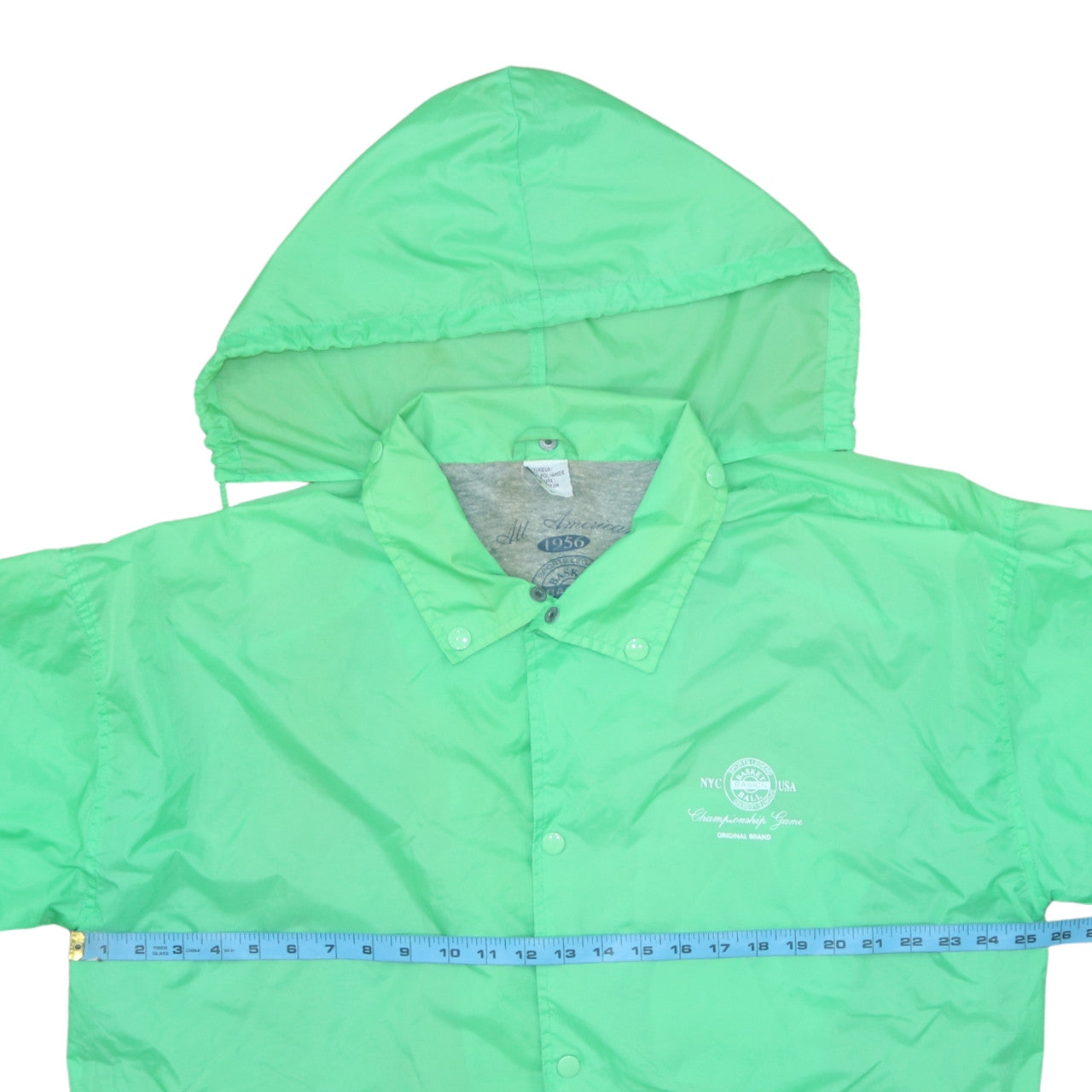 All American Men's Green Hooded Windbreaker Jacket L Sports College Style