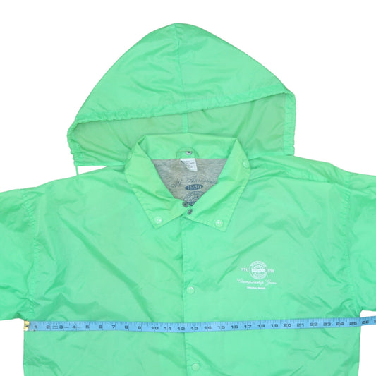 All American Men's Green Hooded Windbreaker Jacket L Sports College Style