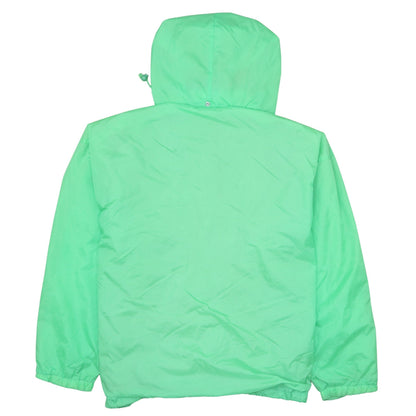 All American Men's Green Hooded Windbreaker Jacket L Sports College Style
