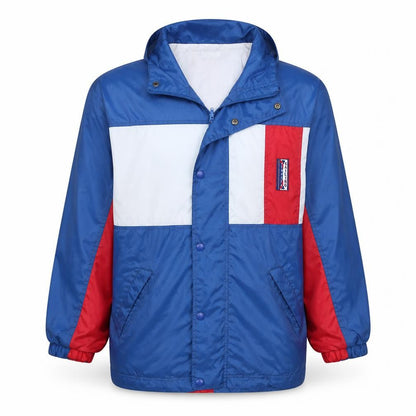 Marcel Clair Men's Blue Windbreaker Hooded Jacket Size M Retro Outdoor