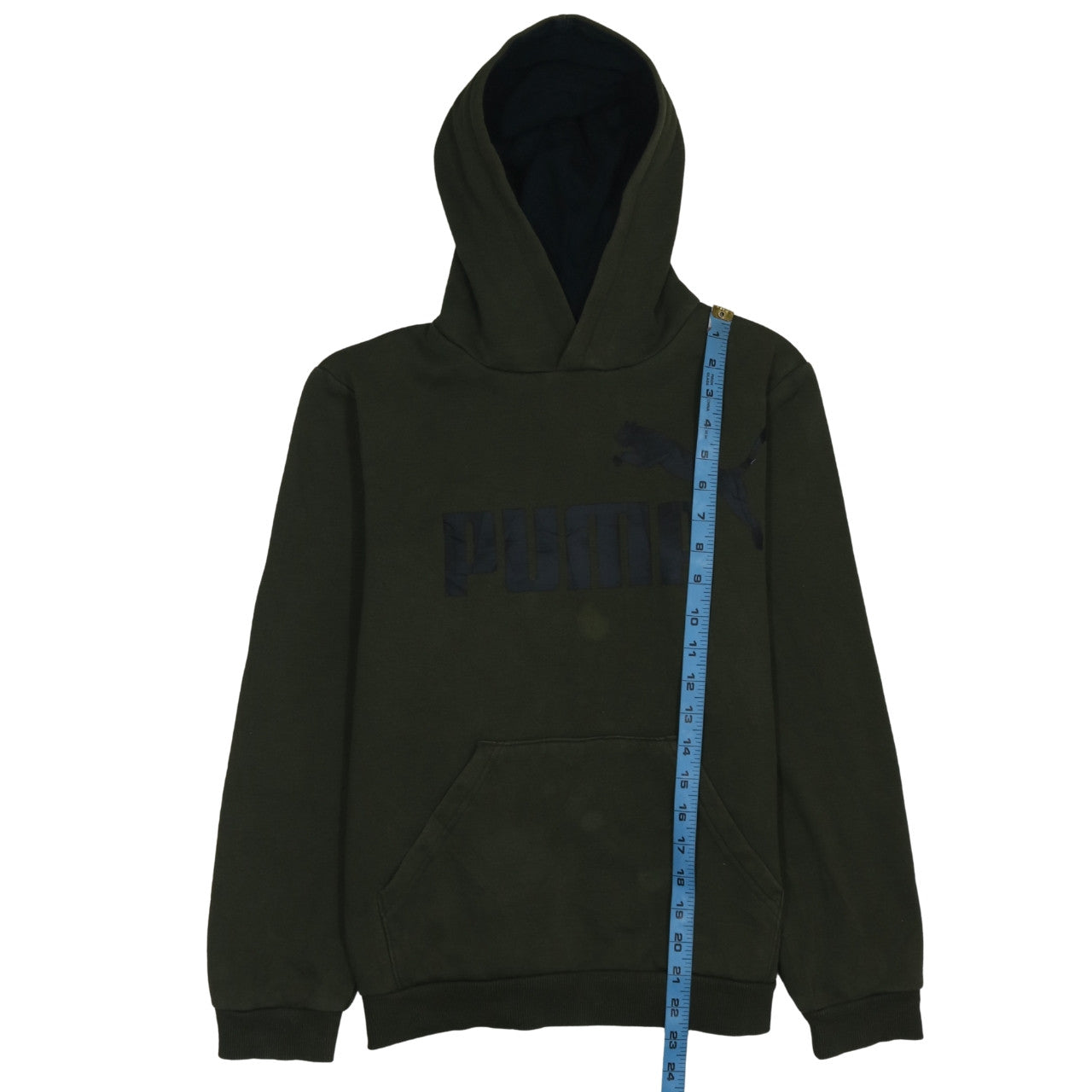 Teens UK Size XL PUMA Green Pullover Hoodie
