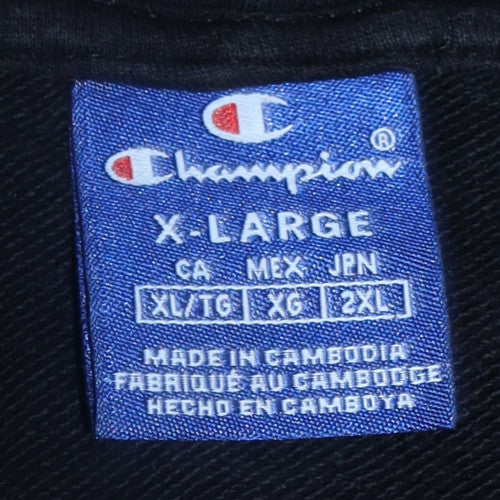 Mens UK Size XL Champion Black Pullover Hoodie