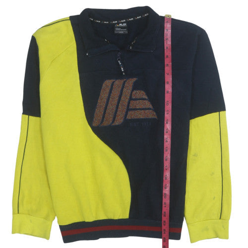Mens UK Size L Aldi Multicoloured 1/4 Zip Sweatshirt