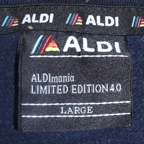 Mens UK Size L Aldi Multicoloured 1/4 Zip Sweatshirt