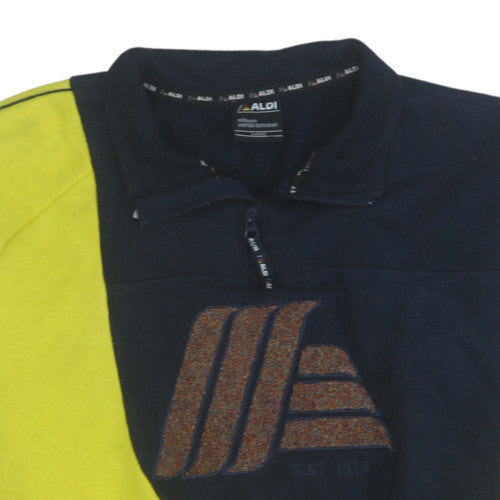 Mens UK Size L Aldi Multicoloured 1/4 Zip Sweatshirt