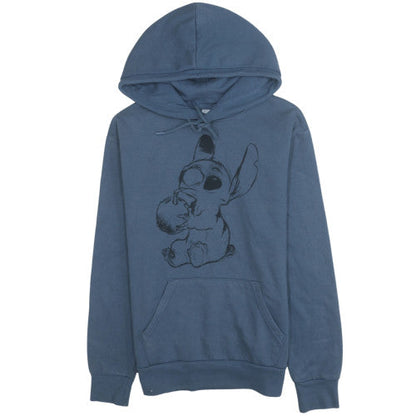 Womens UK Size 2XS Disney Blue Pullover Hoodie