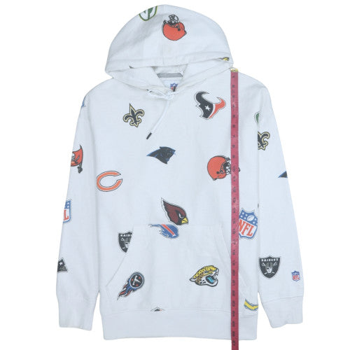 Mens UK Size S Celio White Pullover Hoodie