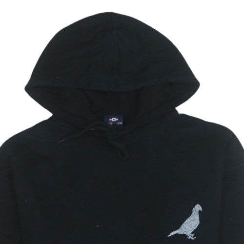 Mens UK Size M Stars & Stripes Black Pullover Hoodie