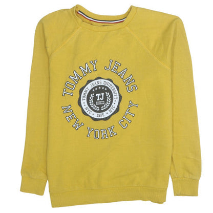 Mens UK Size S Tommy Jeans Yellow Pullover Sweatshirt