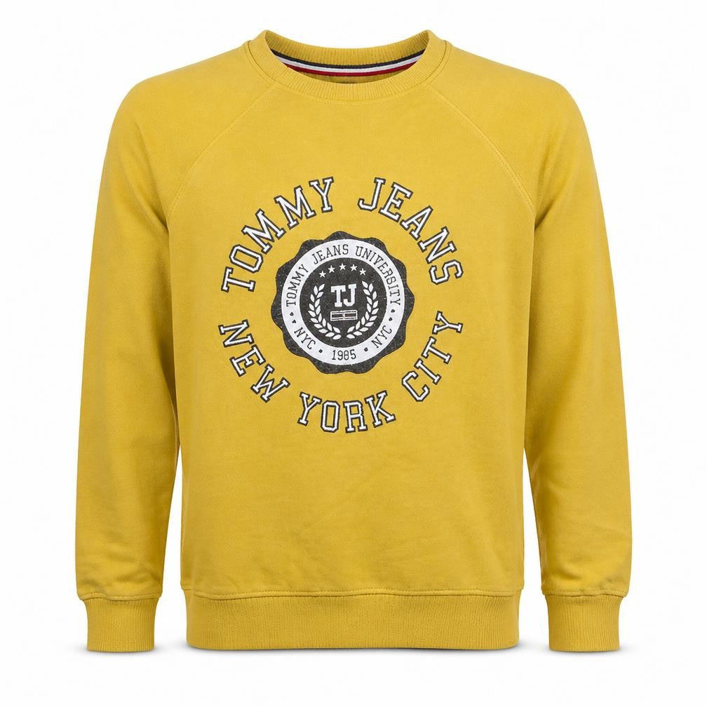Mens UK Size S Tommy Jeans Yellow Pullover Sweatshirt