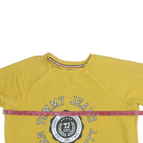 Mens UK Size S Tommy Jeans Yellow Pullover Sweatshirt