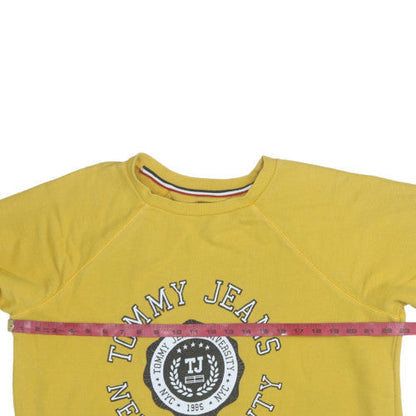 Mens UK Size S Tommy Jeans Yellow Pullover Sweatshirt