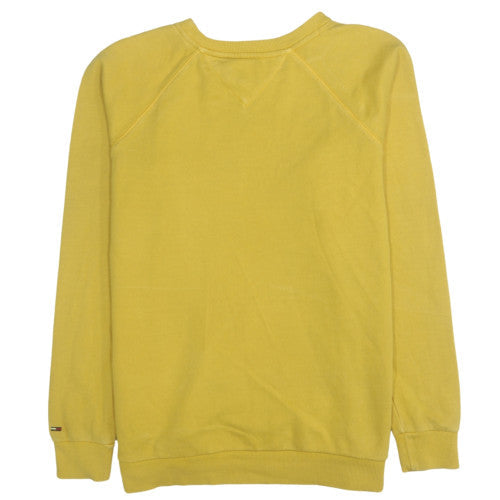 Mens UK Size S Tommy Jeans Yellow Pullover Sweatshirt