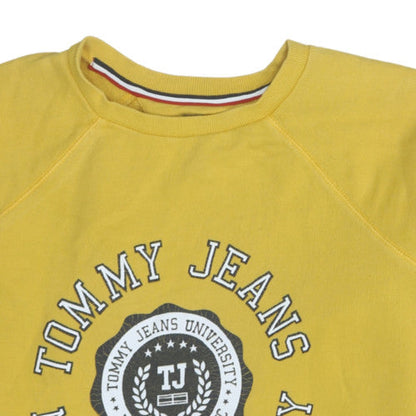 Mens UK Size S Tommy Jeans Yellow Pullover Sweatshirt