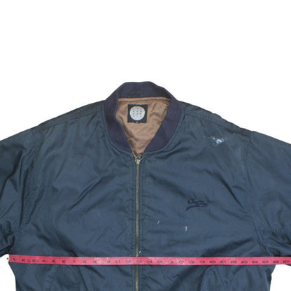Mens UK Size M Overtime Blue Bomber Jacket