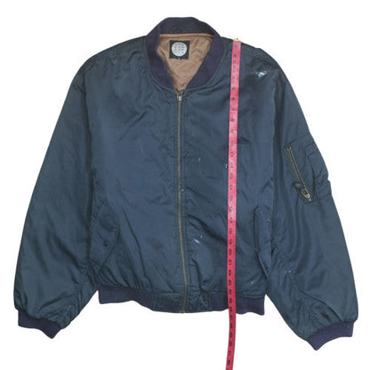 Mens UK Size M Overtime Blue Bomber Jacket