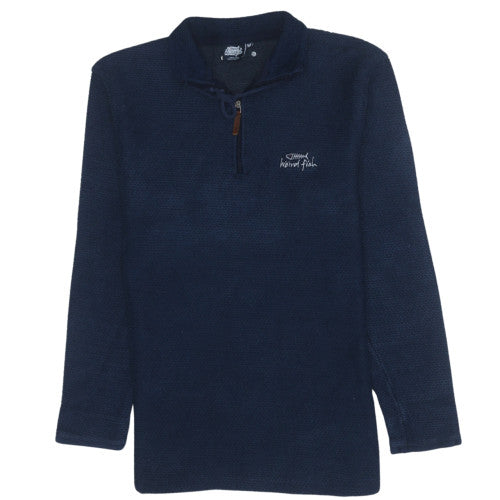 Mens UK Size M Weird Fish Blue Henley Sweatshirt
