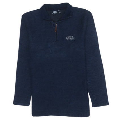 Mens UK Size M Weird Fish Blue Henley Sweatshirt