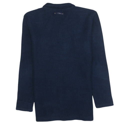 Mens UK Size M Weird Fish Blue Henley Sweatshirt